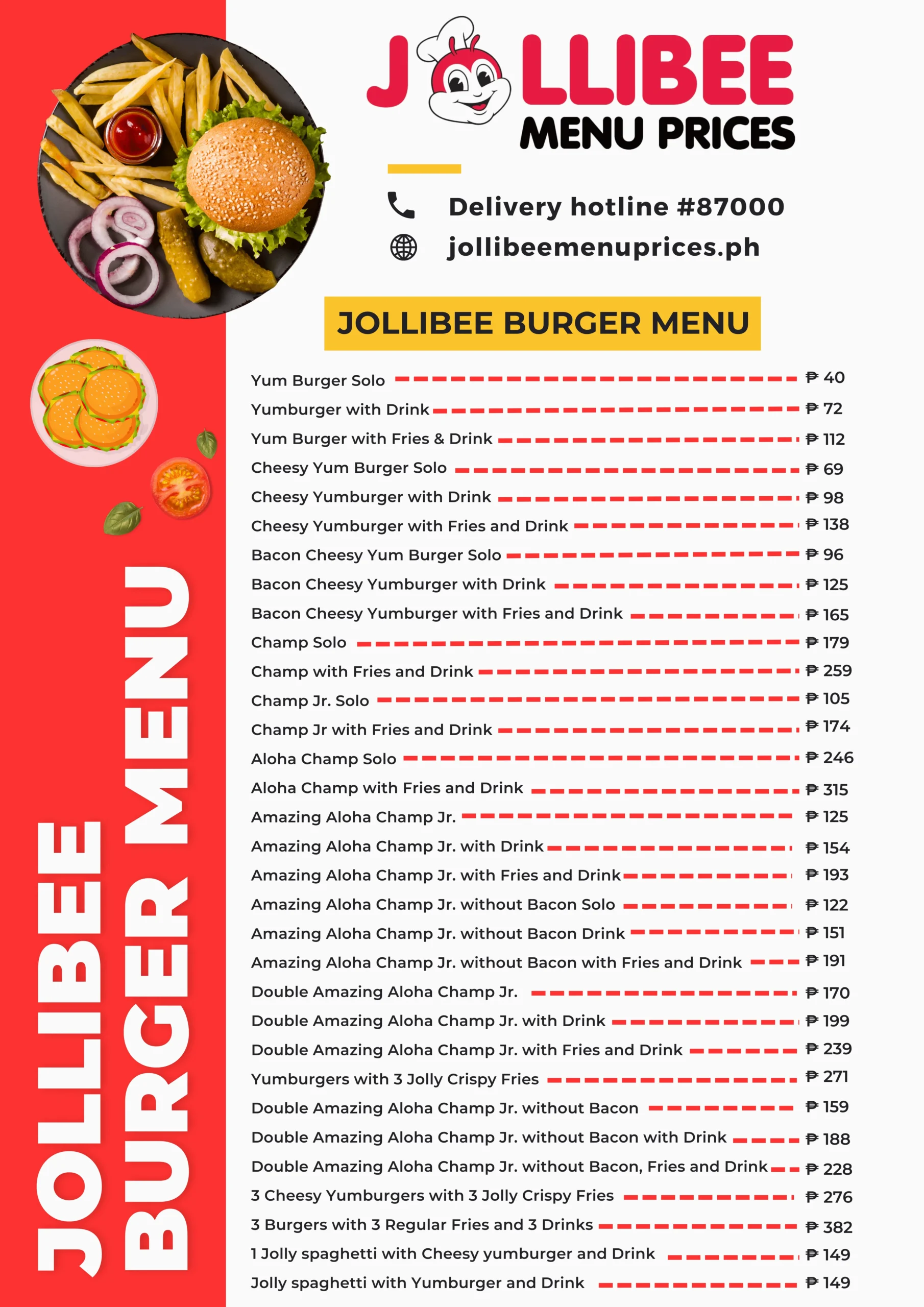 Jollibee Burger Menu