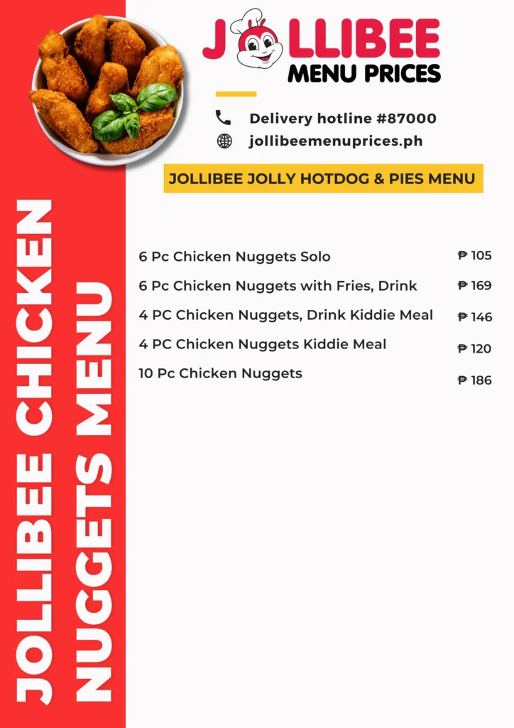 Jollibee Chicken Nuggets Menu