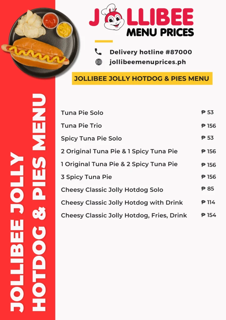 Jollibee Jolly Hotdog & Pies Menu