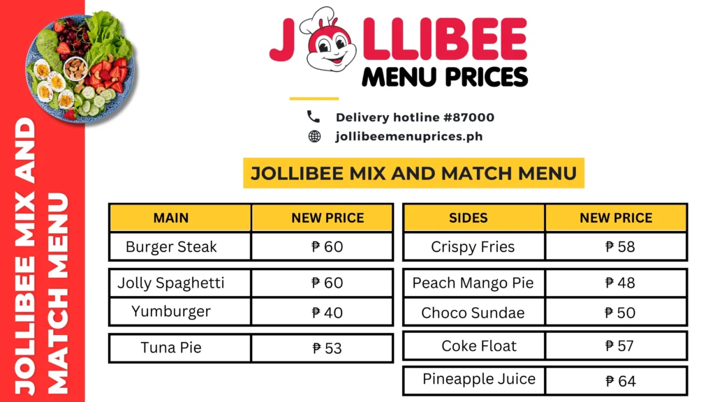 Jollibee Mix and Match Menu