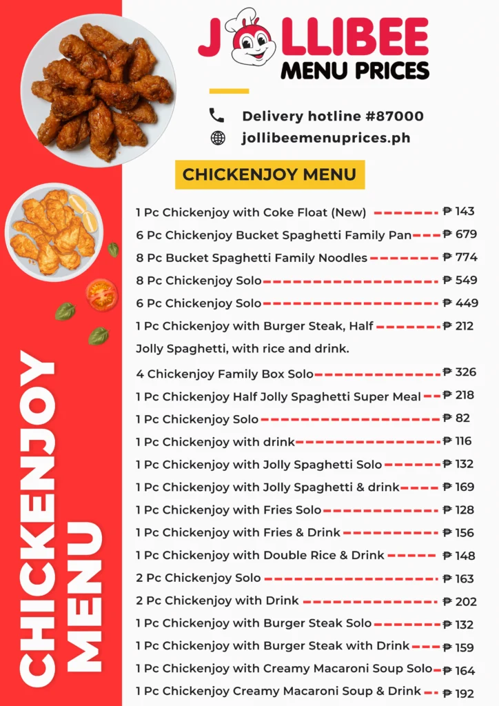 Jollibee chickenjoy menu