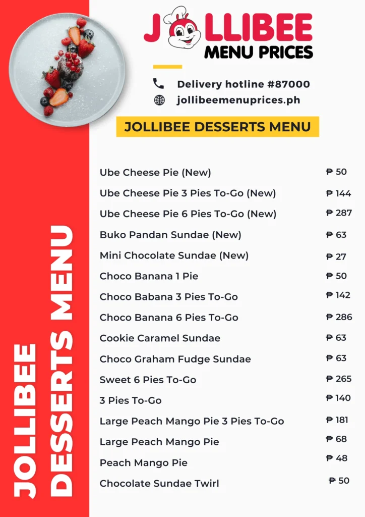 jollibee desserts menu